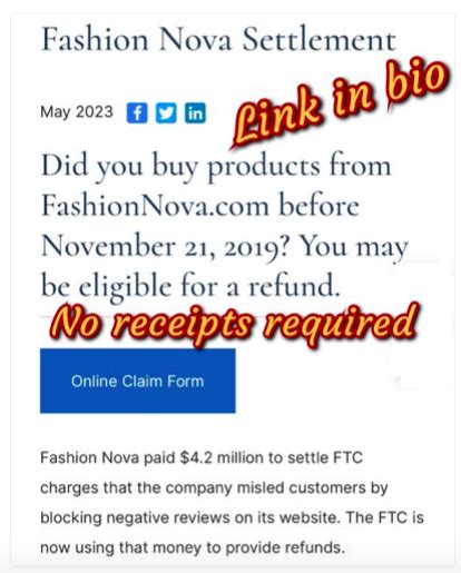 fashion nova settlement claim.